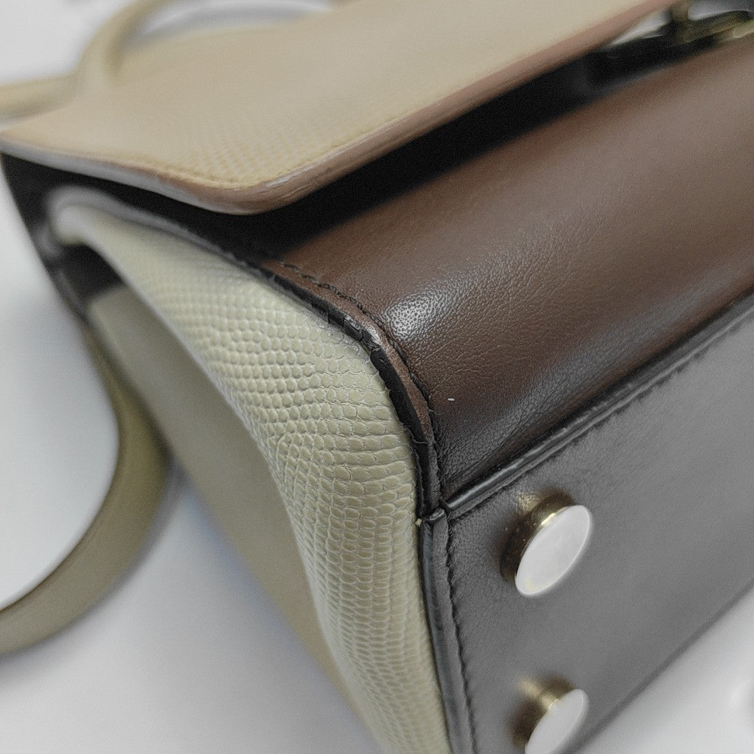 Calfskin Shoulder Bag Beige