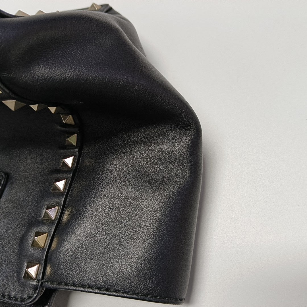 Rockstud Small Calfskin Black