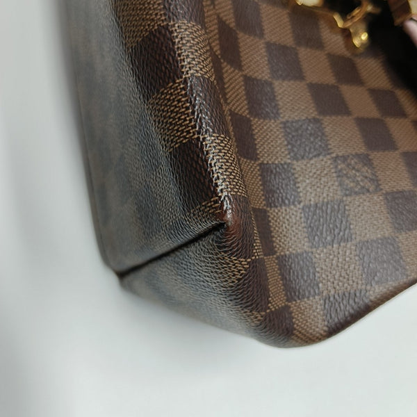 CLAPTON Damier Ebene Coated Canvas Brown