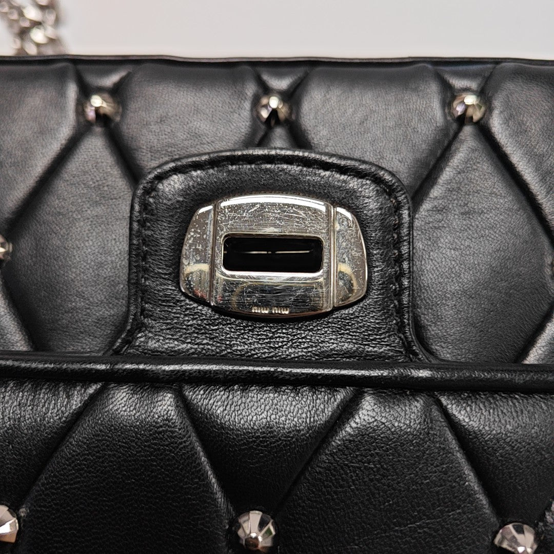Quilted Lambskin Shoulder Bag Black