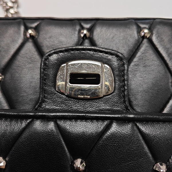 Quilted Lambskin Shoulder Bag Black
