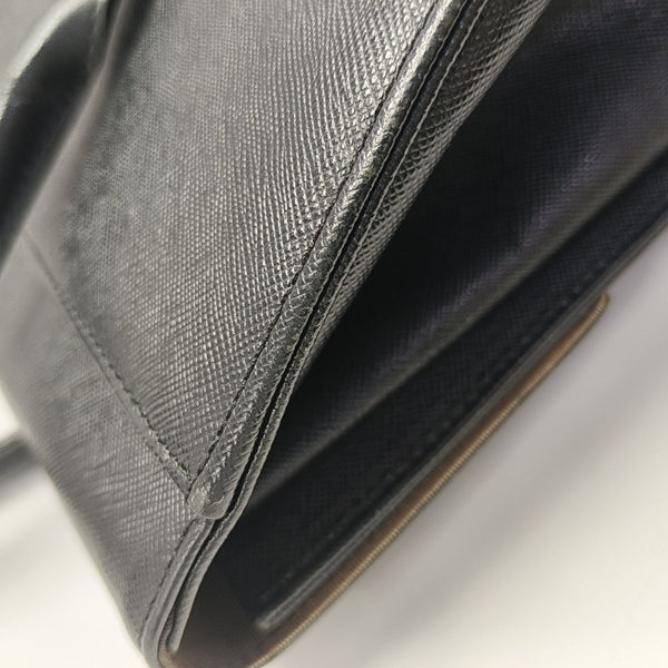 Calfskin Top Handle Bag Black