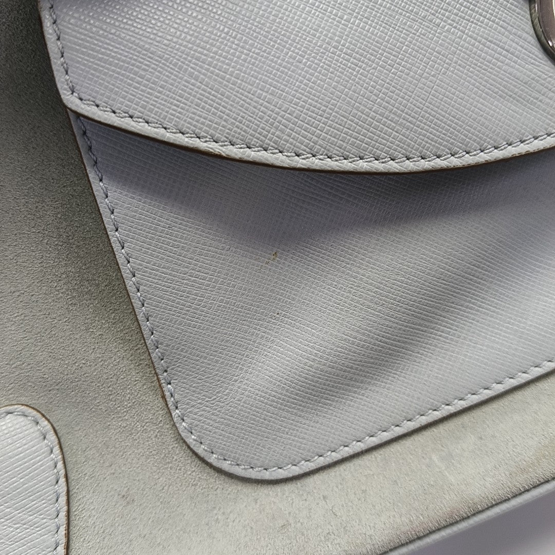 Suede Top Handle Bag Blue
