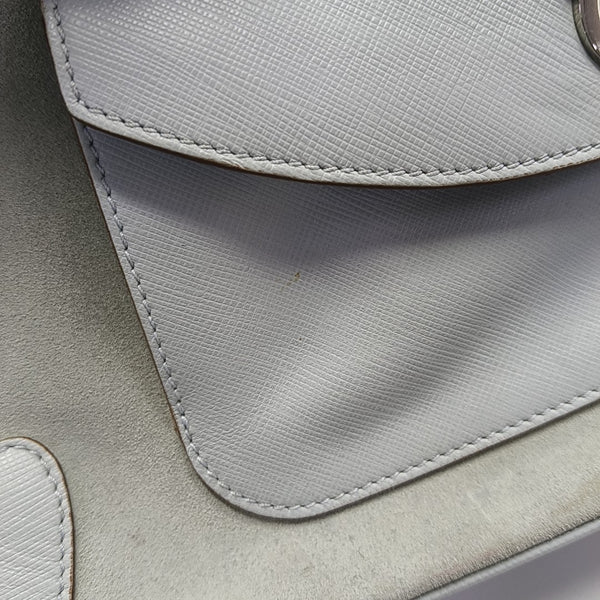 Suede Top Handle Bag Blue