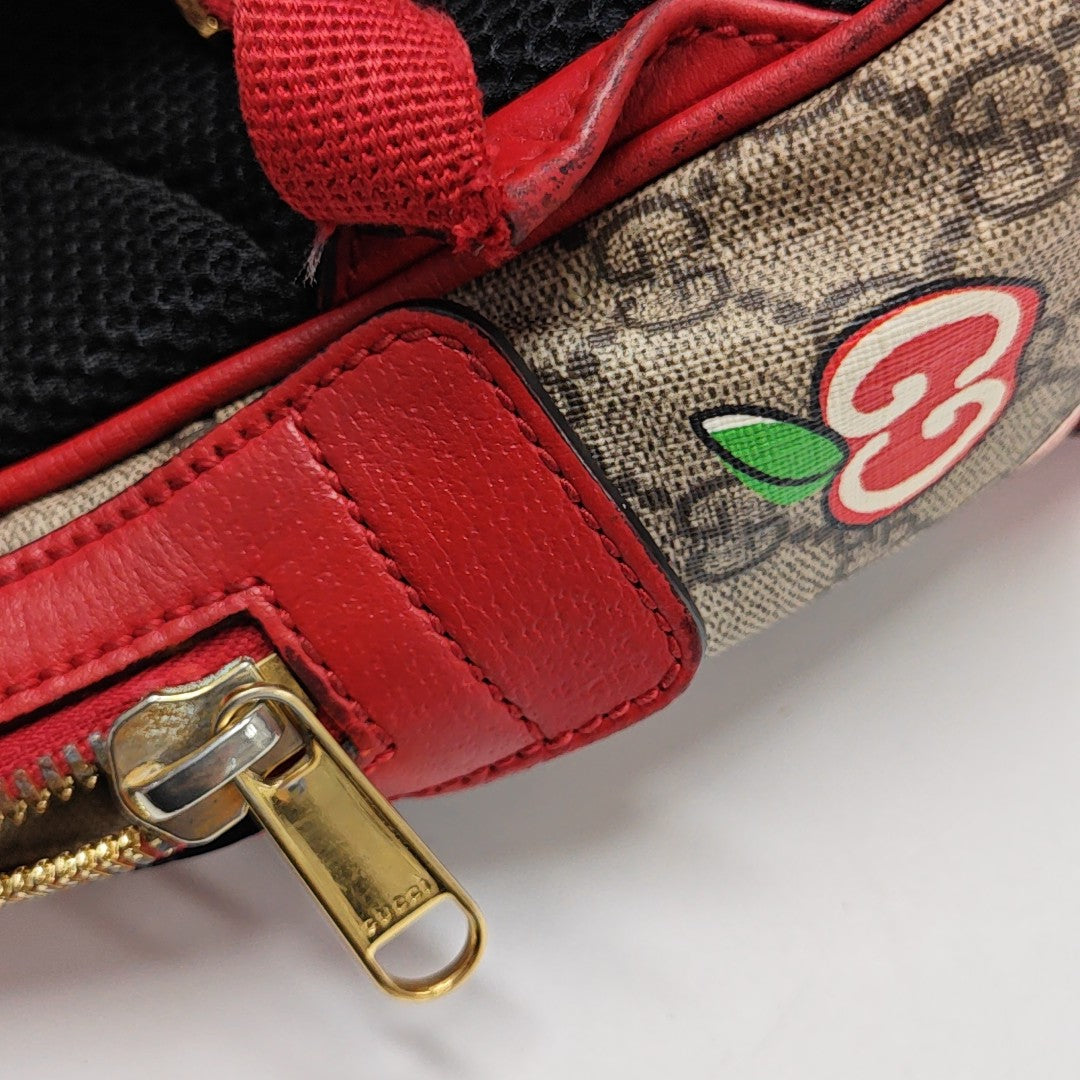 GG Supreme Small Monogram Coated Canvas Beige