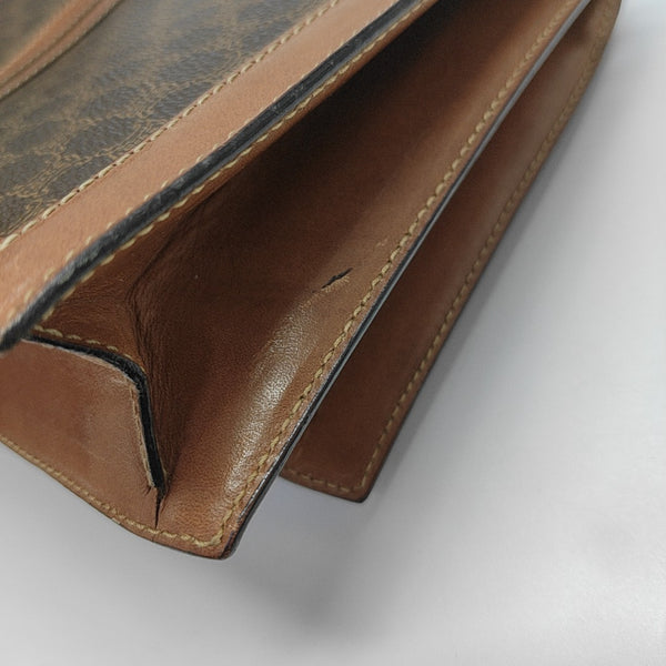 Coated Canvas Shoulder Bag Brown