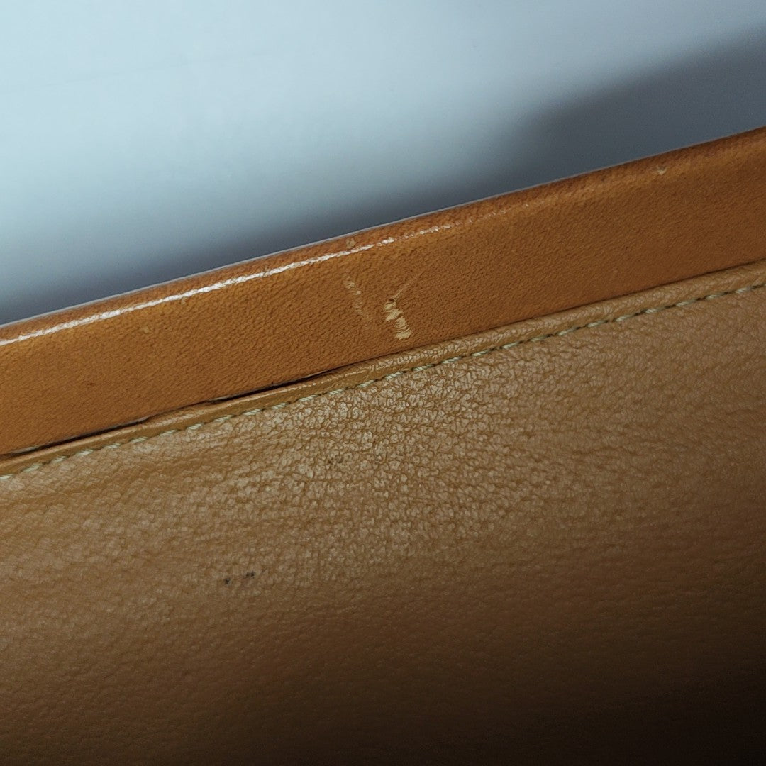 Coated Canvas Top Handle Bag Brown