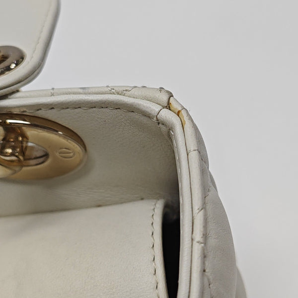 Lady Dior Small Cannage Lambskin White