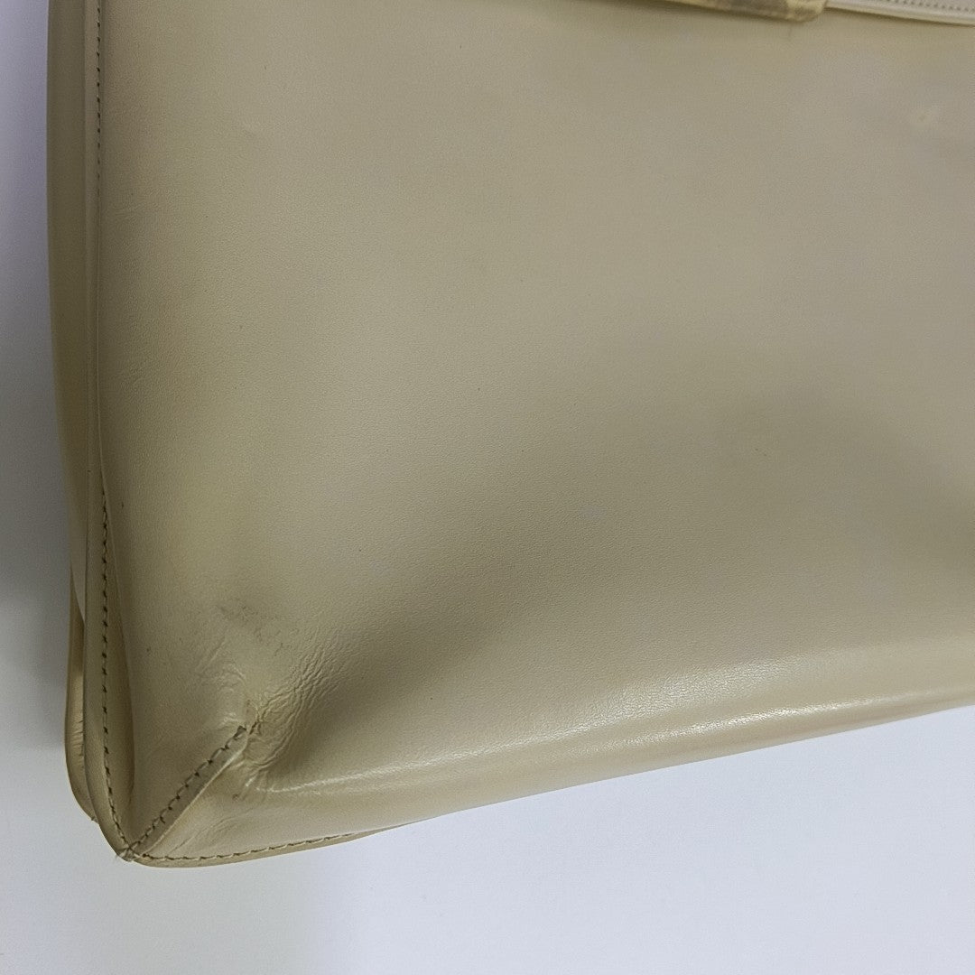 Calfskin Top Handle Bag Beige