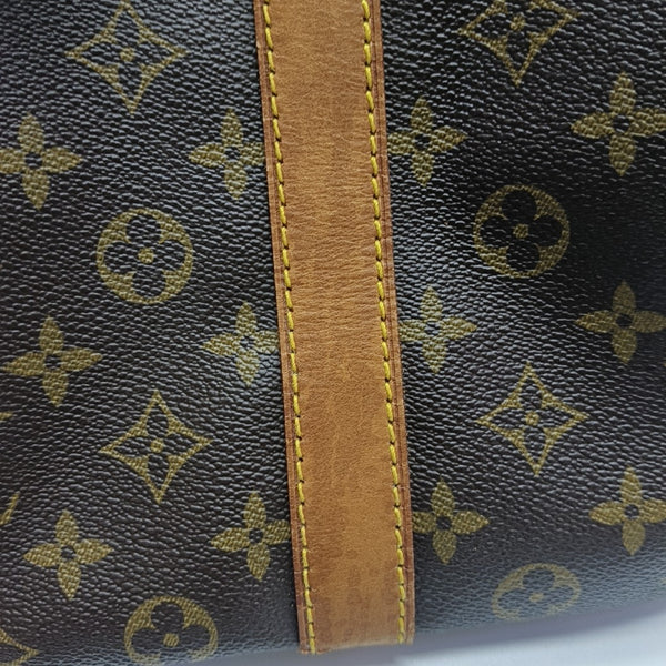 KEEPALL 50 Monogram Coated Canvas Brown