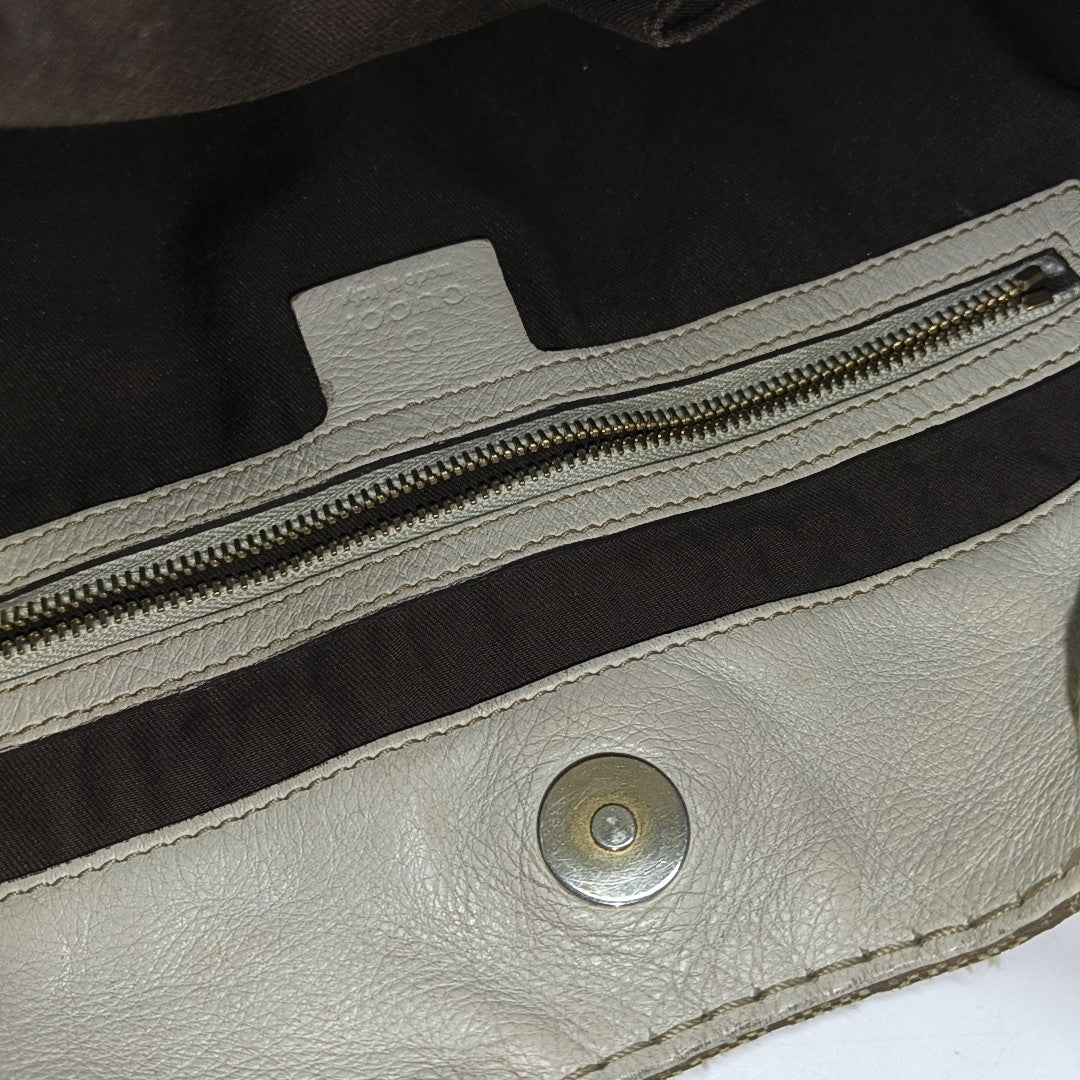 Monogram Canvas Shoulder Bag Beige