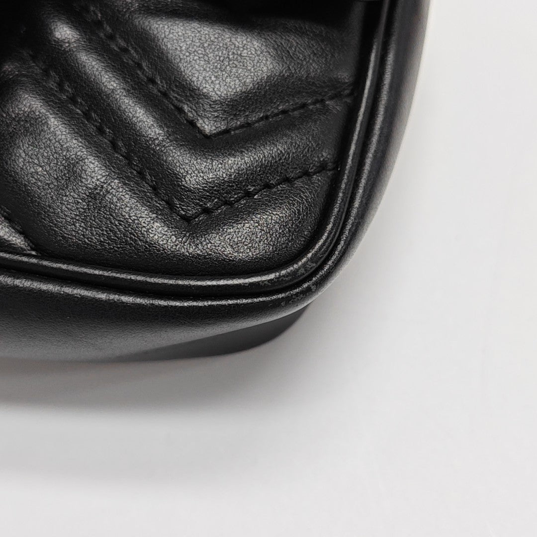 GG Marmont Mini Quilted Calfskin Black