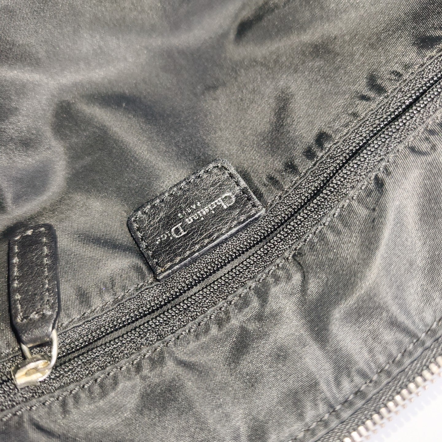 Oblique Canvas Top Handle Bag Gray