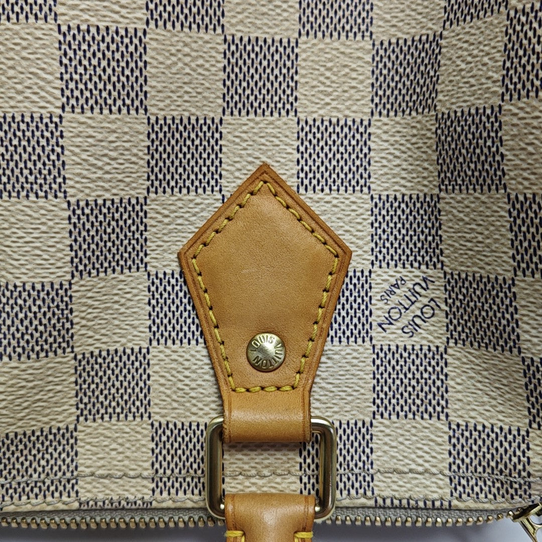 SPEEDY 25 Damier Azur Coated Canvas White
