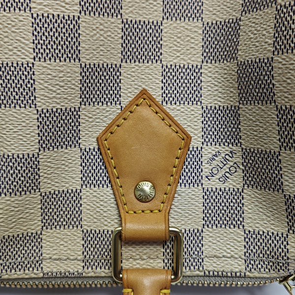 SPEEDY 25 Damier Azur Coated Canvas White