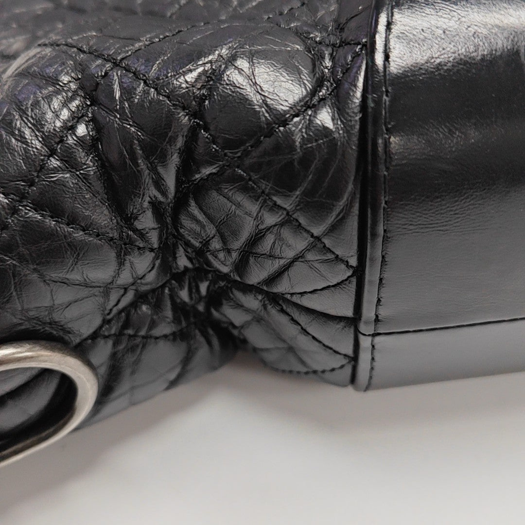 GABRIELLE Large Quilted Calfskin Black