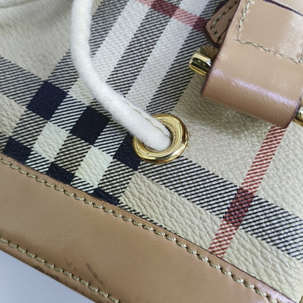 Coated Canvas Shoulder Bag Beige
