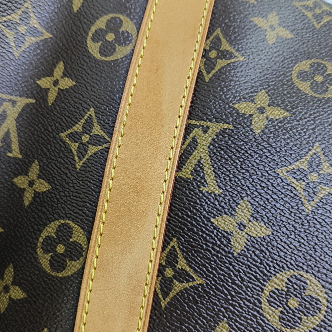 KEEPALL 45 Monogram Coated Canvas Brown