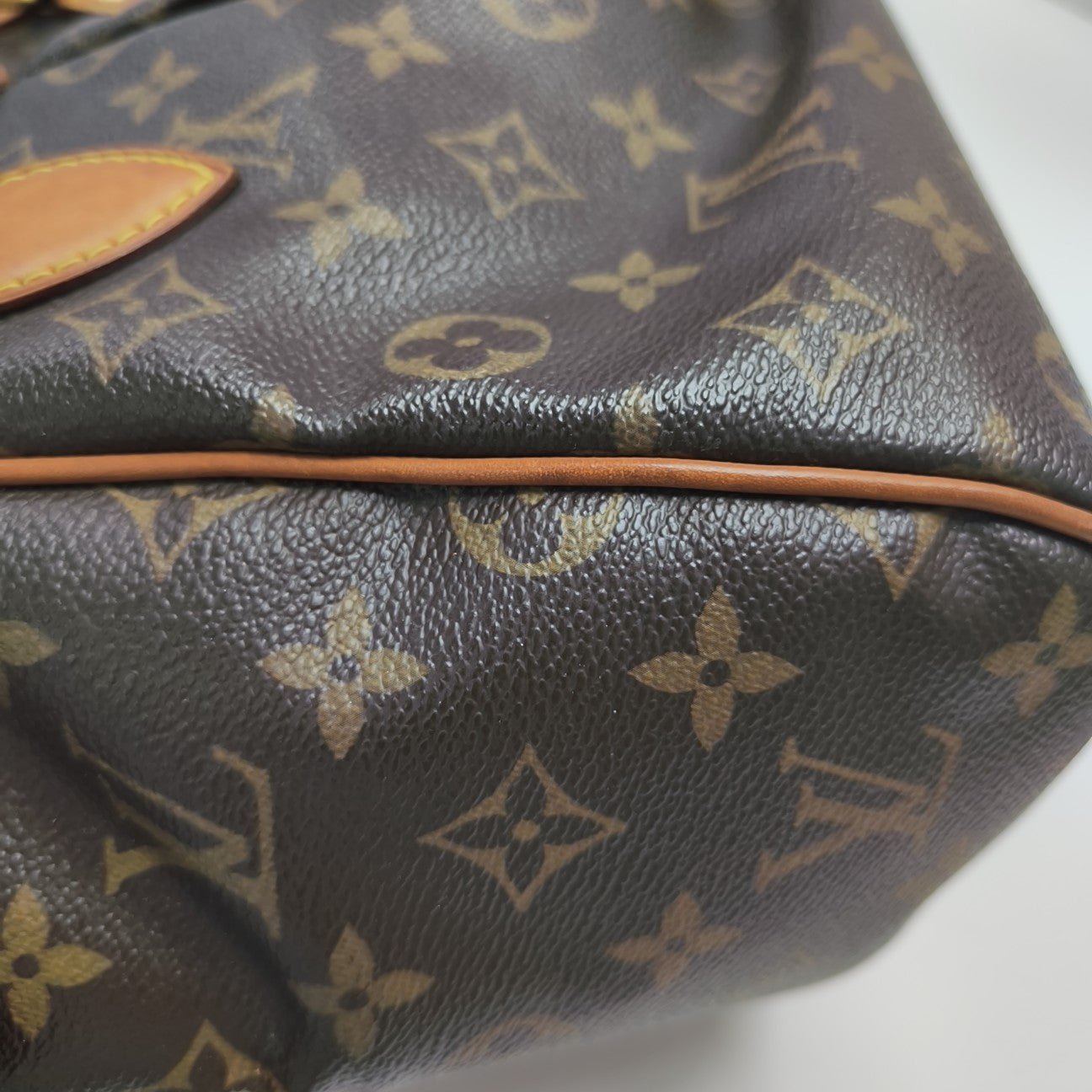 Monogram Coated Canvas Top Handle Bag Brown