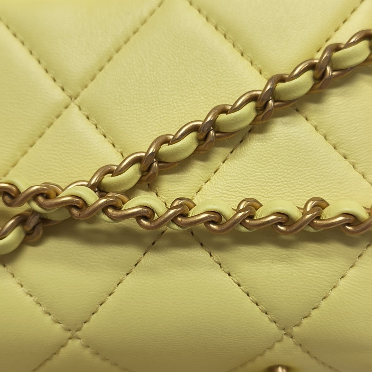 Quilted Lambskin Shoulder Bag Yellow