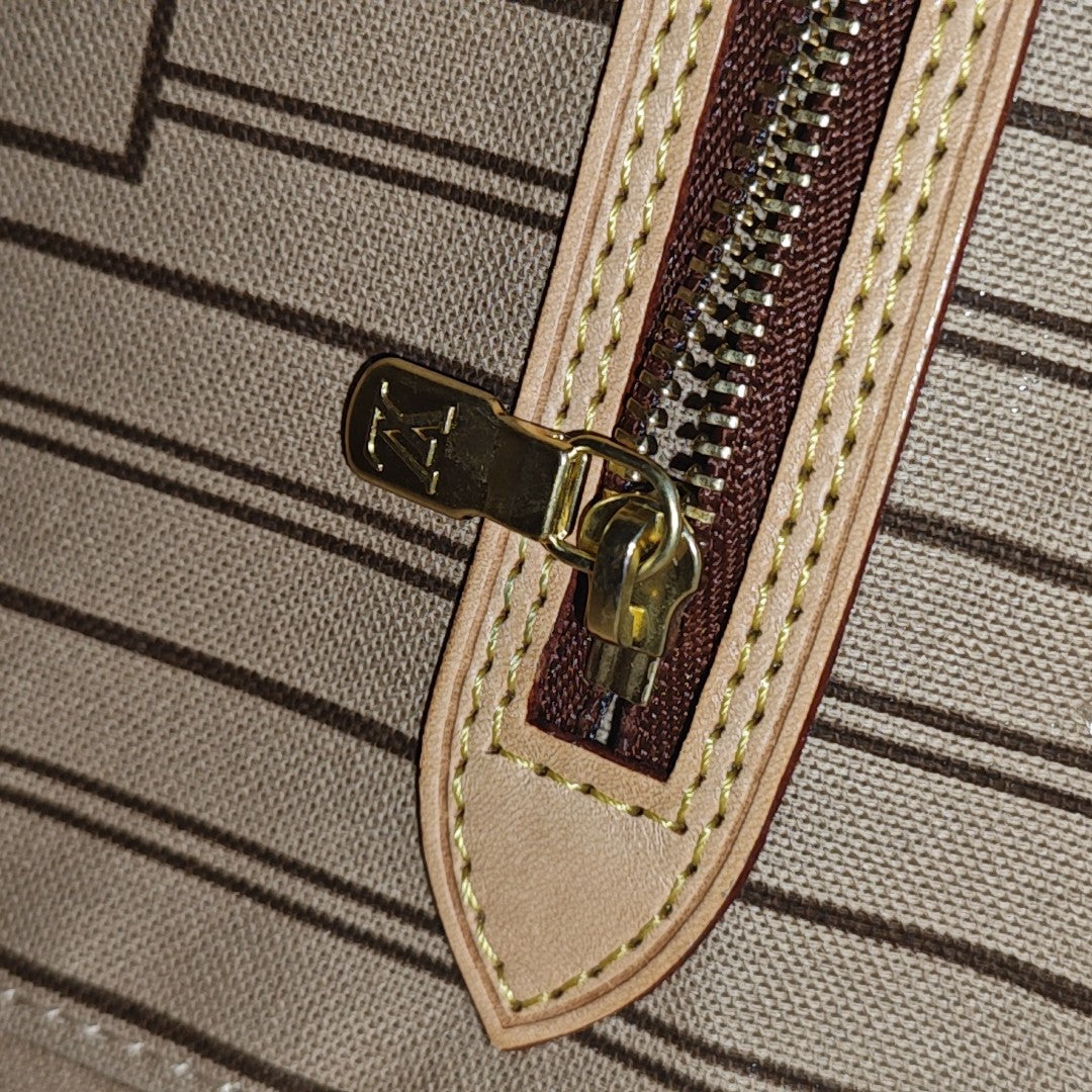 NEVERFULL MM Monogram Coated Canvas Brown