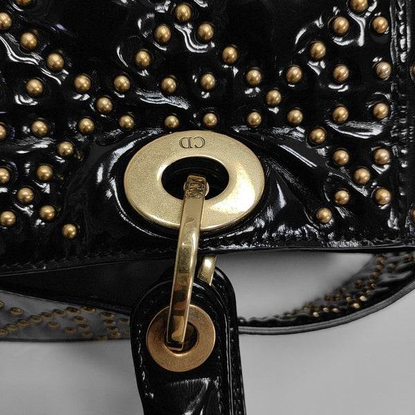 Lady Dior Medium Quilted Patent Leather Black