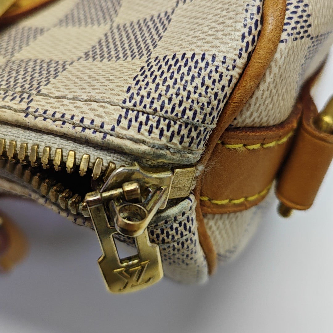 SPEEDY 25 Damier Azur Coated Canvas White