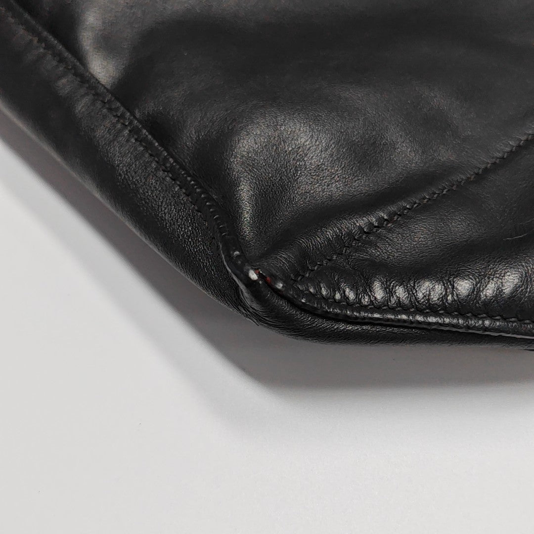 Calfskin Top Handle Bag Black