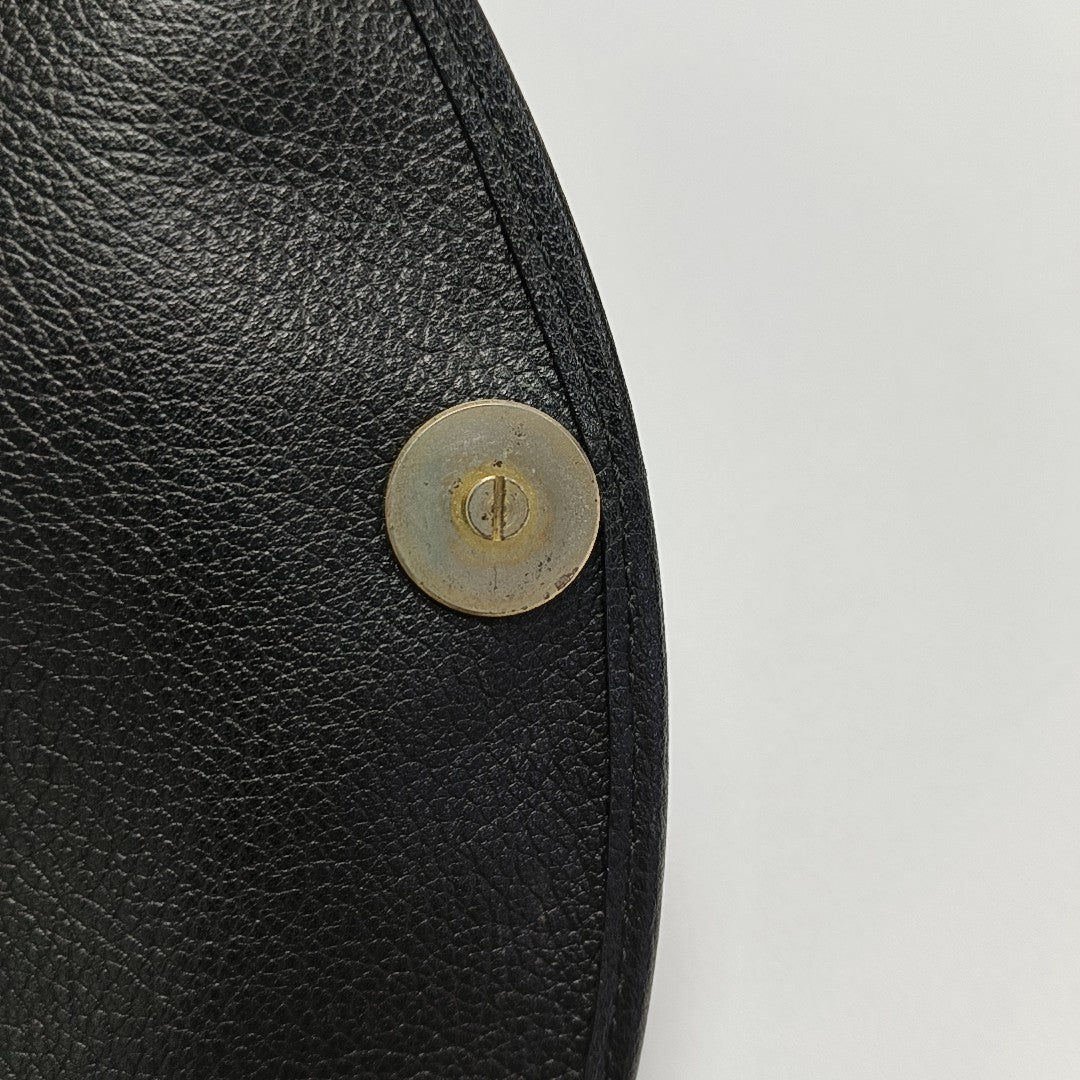 Leather Top Handle Bag Black