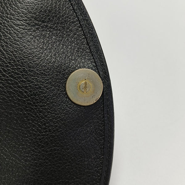 Leather Top Handle Bag Black