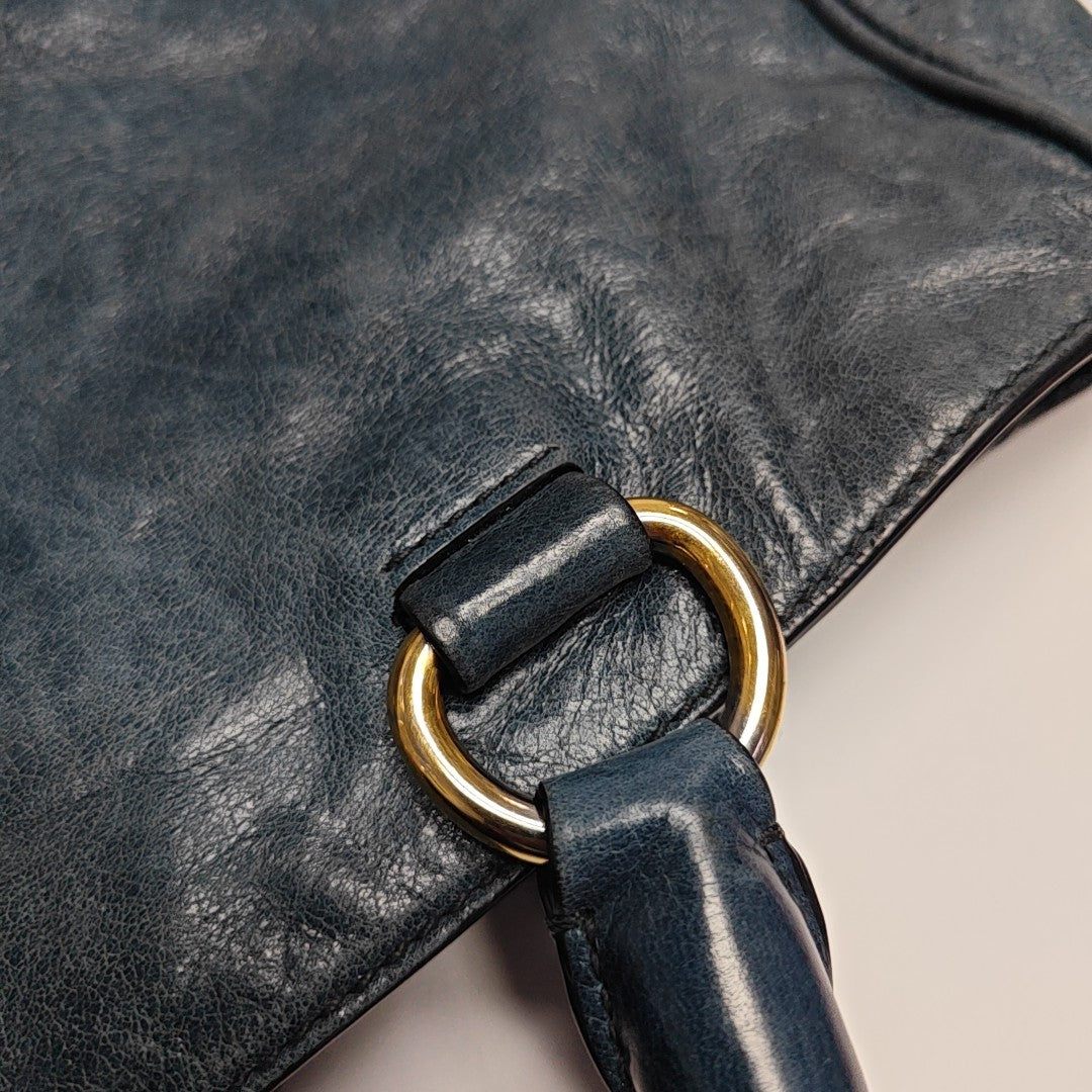 Calfskin Shoulder Bag Blue