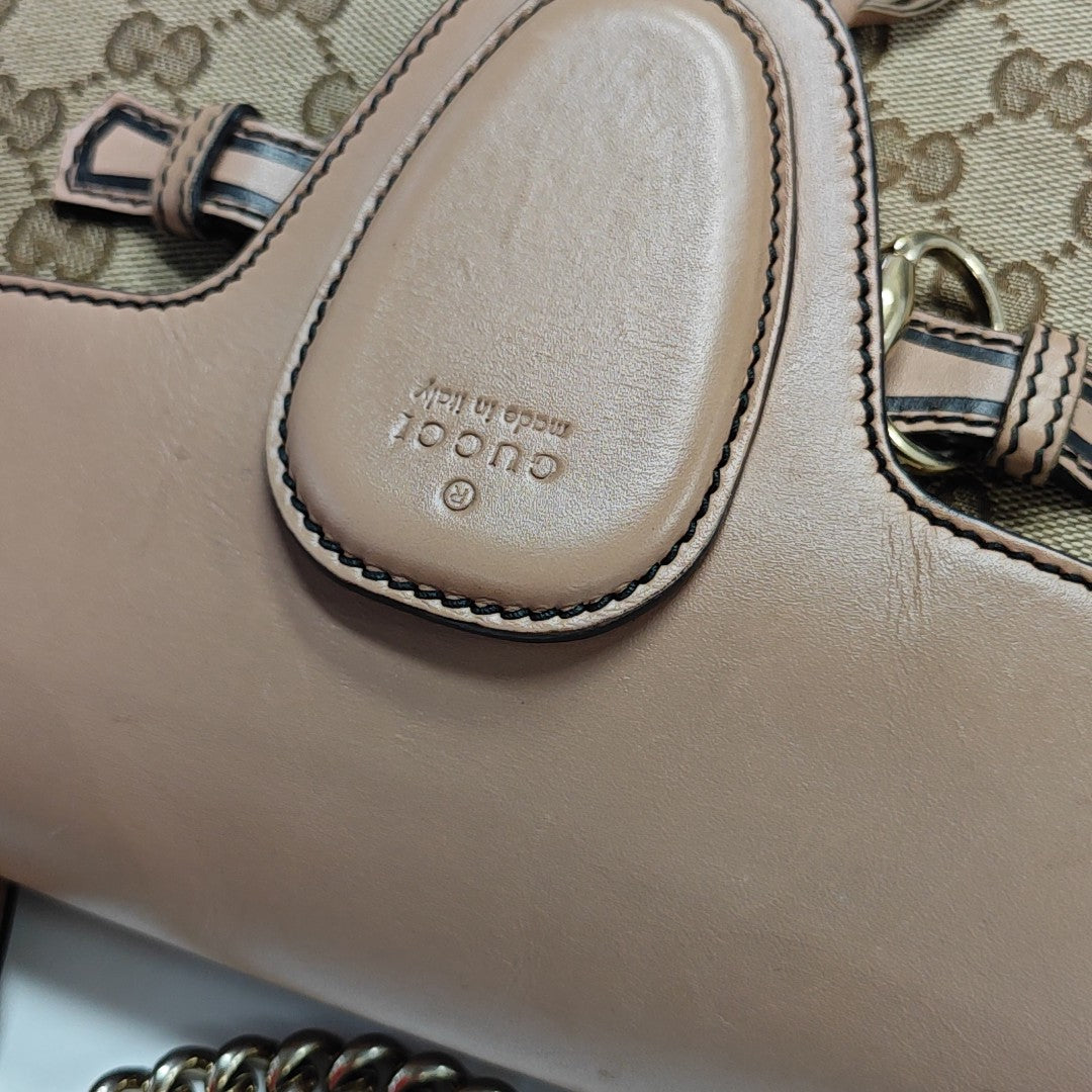 Emily Chain Monogram Fabric Brown