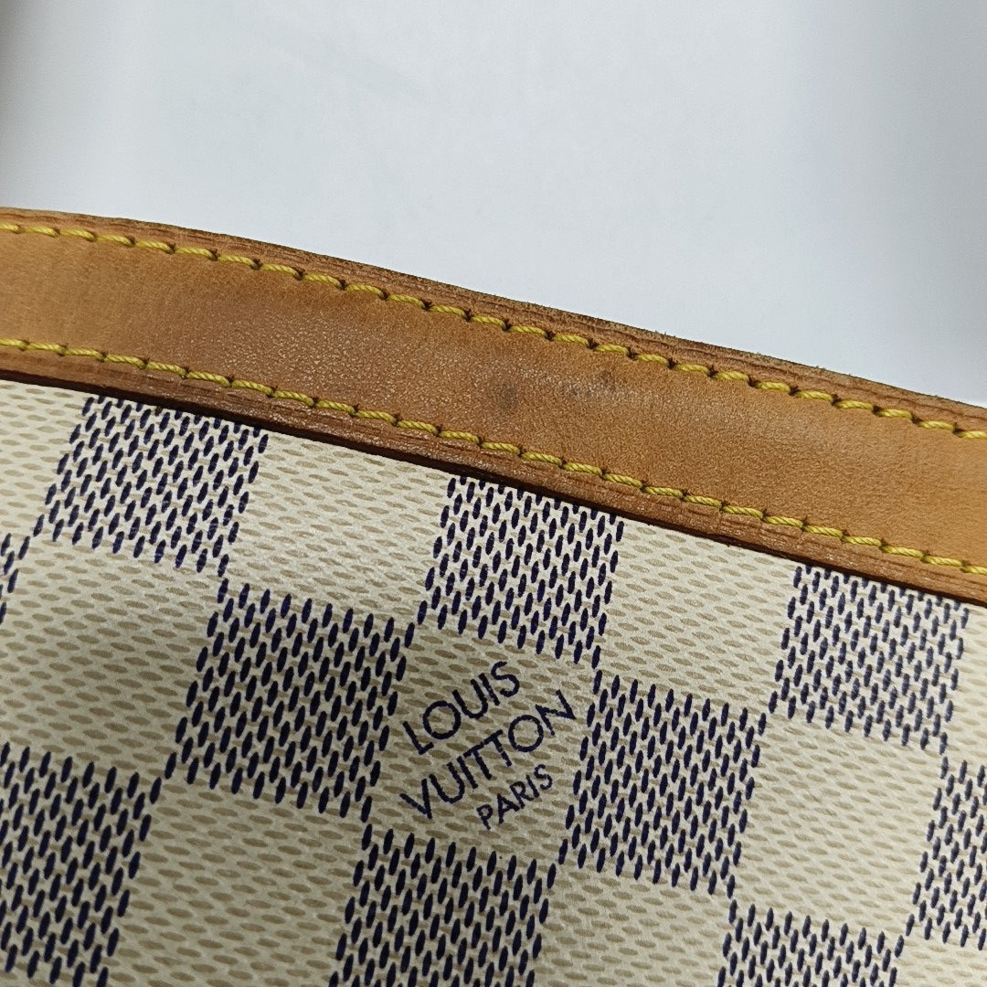 HAMPSTEAD MM Damier Azur Coated Canvas White