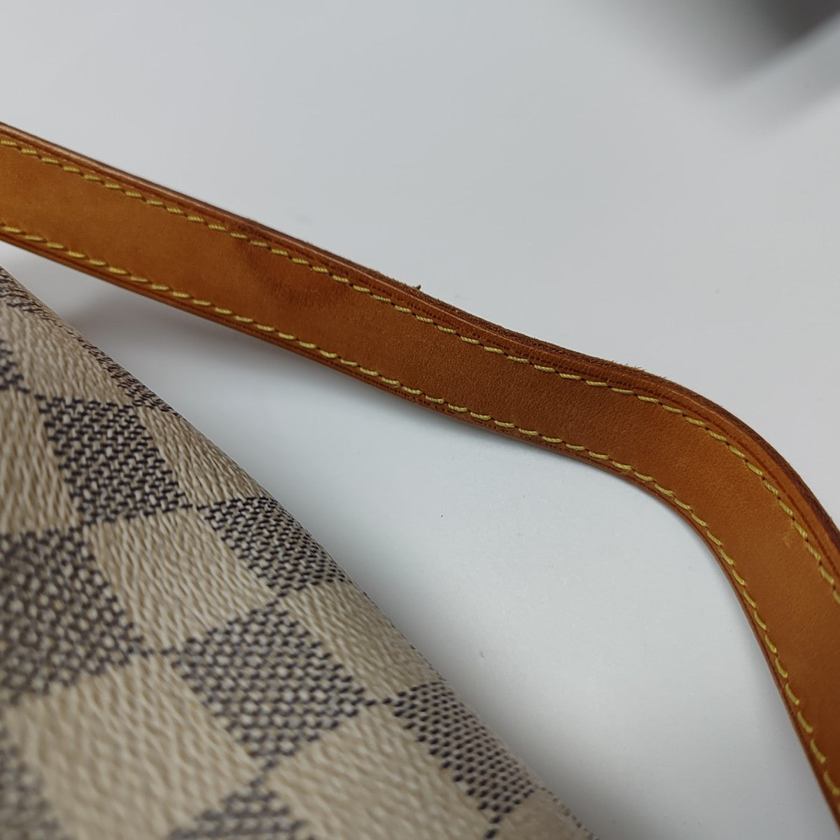 STRESA PM Damier Azur Coated Canvas White