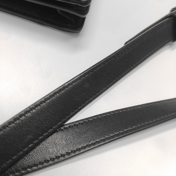 Quilted Lambskin Shoulder Bag Black
