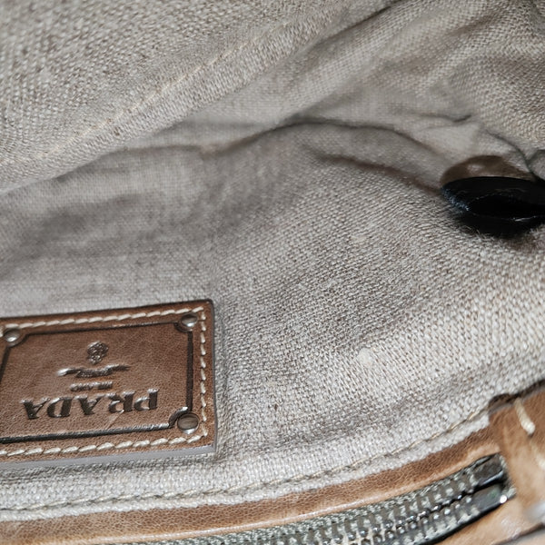 Denim Shoulder Bag Beige