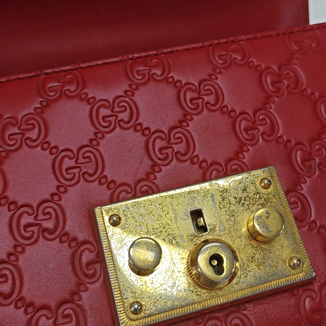 Padlock Small Monogram Calfskin Red
