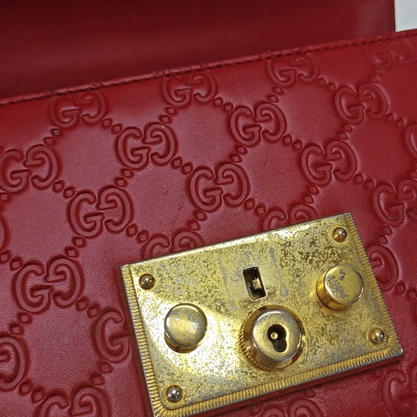 Padlock Small Monogram Calfskin Red