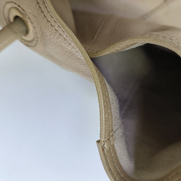 Leather Shoulder Bag Beige