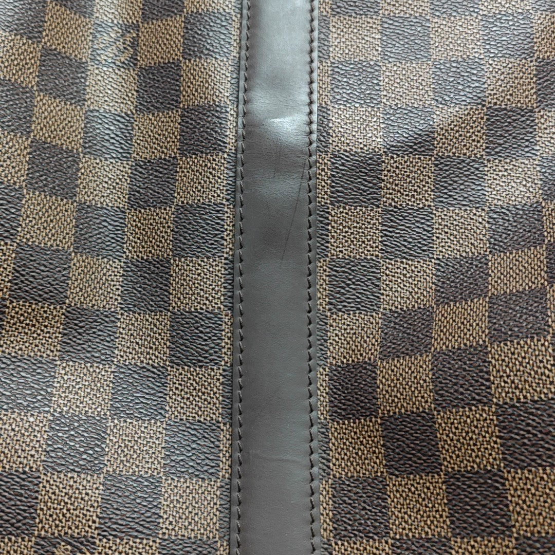 KEEPALL 45 Damier Ebene Coated Canvas Brown