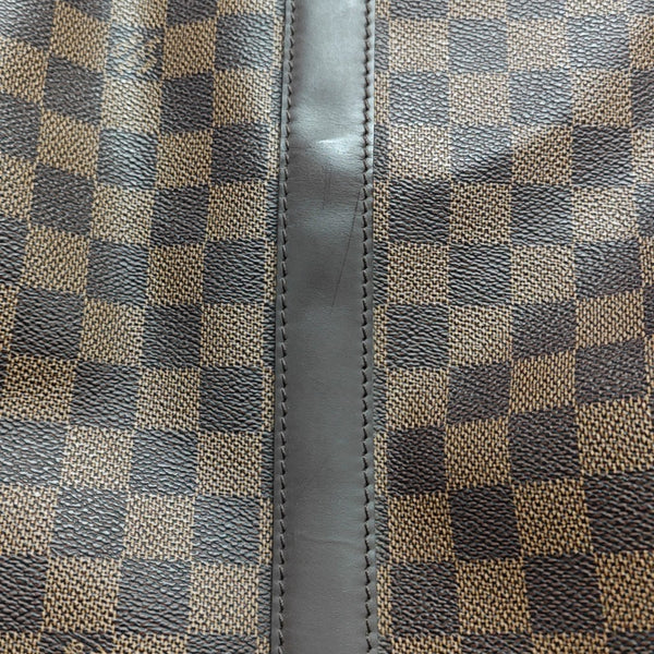 KEEPALL 45 Damier Ebene Coated Canvas Brown