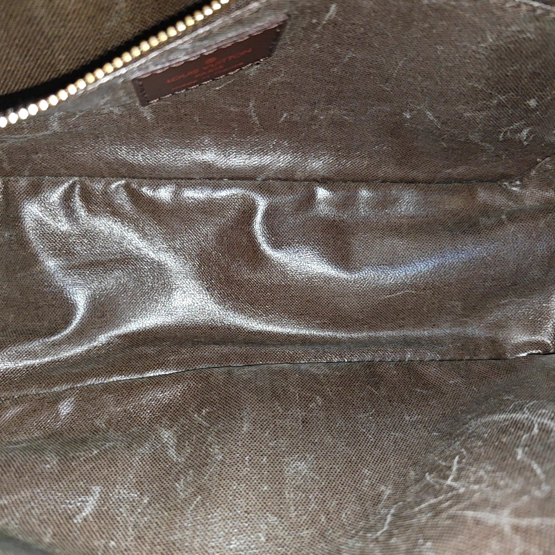 Damier Ebene Coated Canvas Clutch Brown