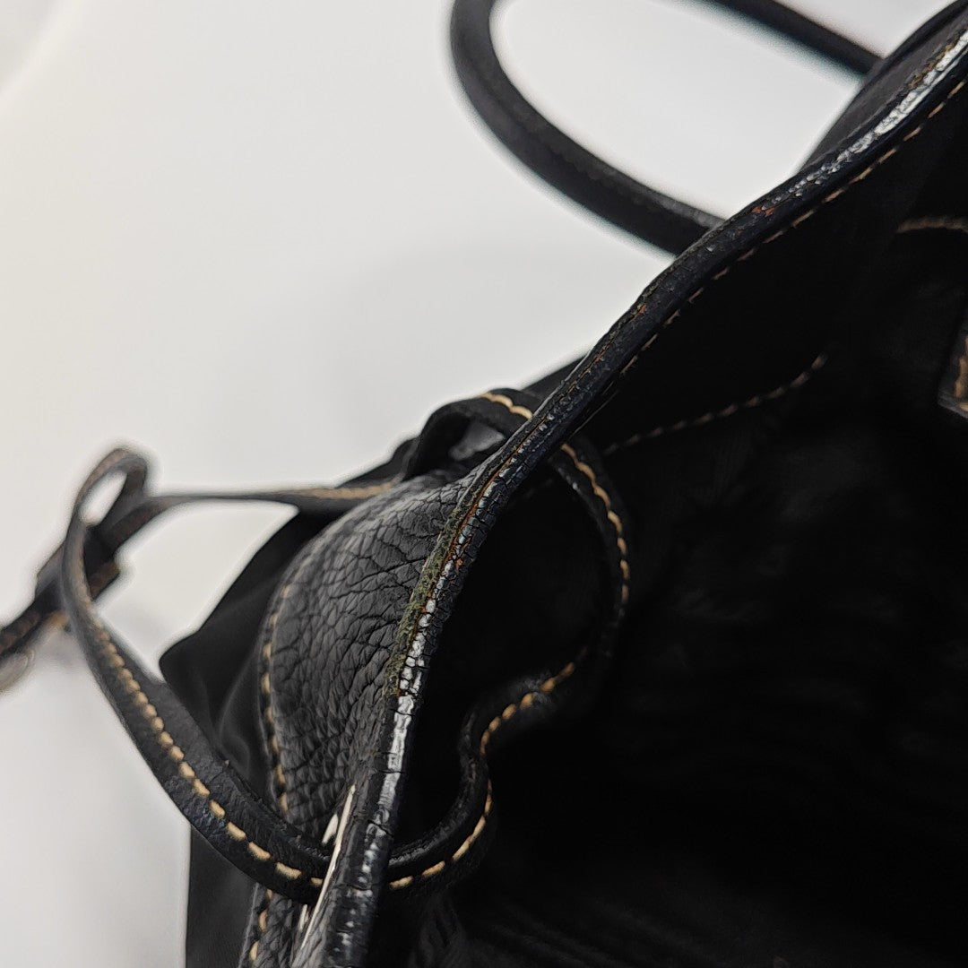 Nylon Top Handle Bag Black