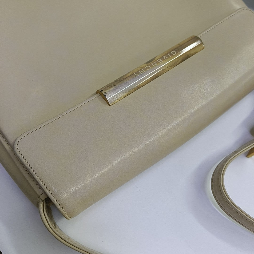 Calfskin Top Handle Bag Beige