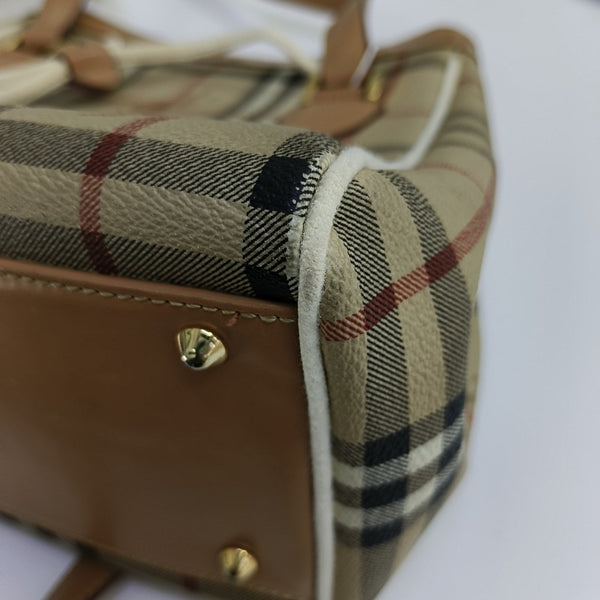 Coated Canvas Shoulder Bag Beige