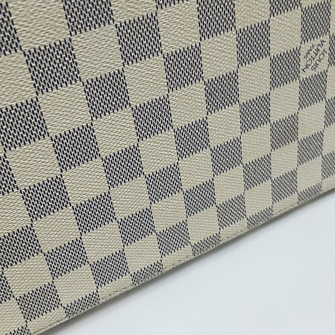 HAMPSTEAD MM Damier Azur Coated Canvas White