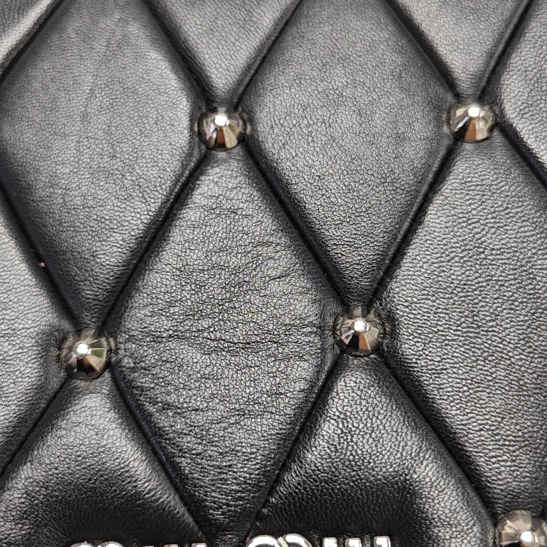 Quilted Lambskin Shoulder Bag Black