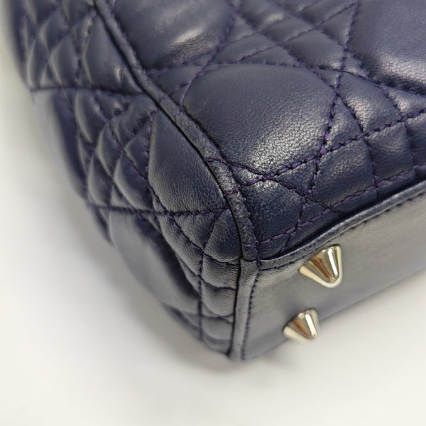 Lady Dior Small Cannage Lambskin Blue