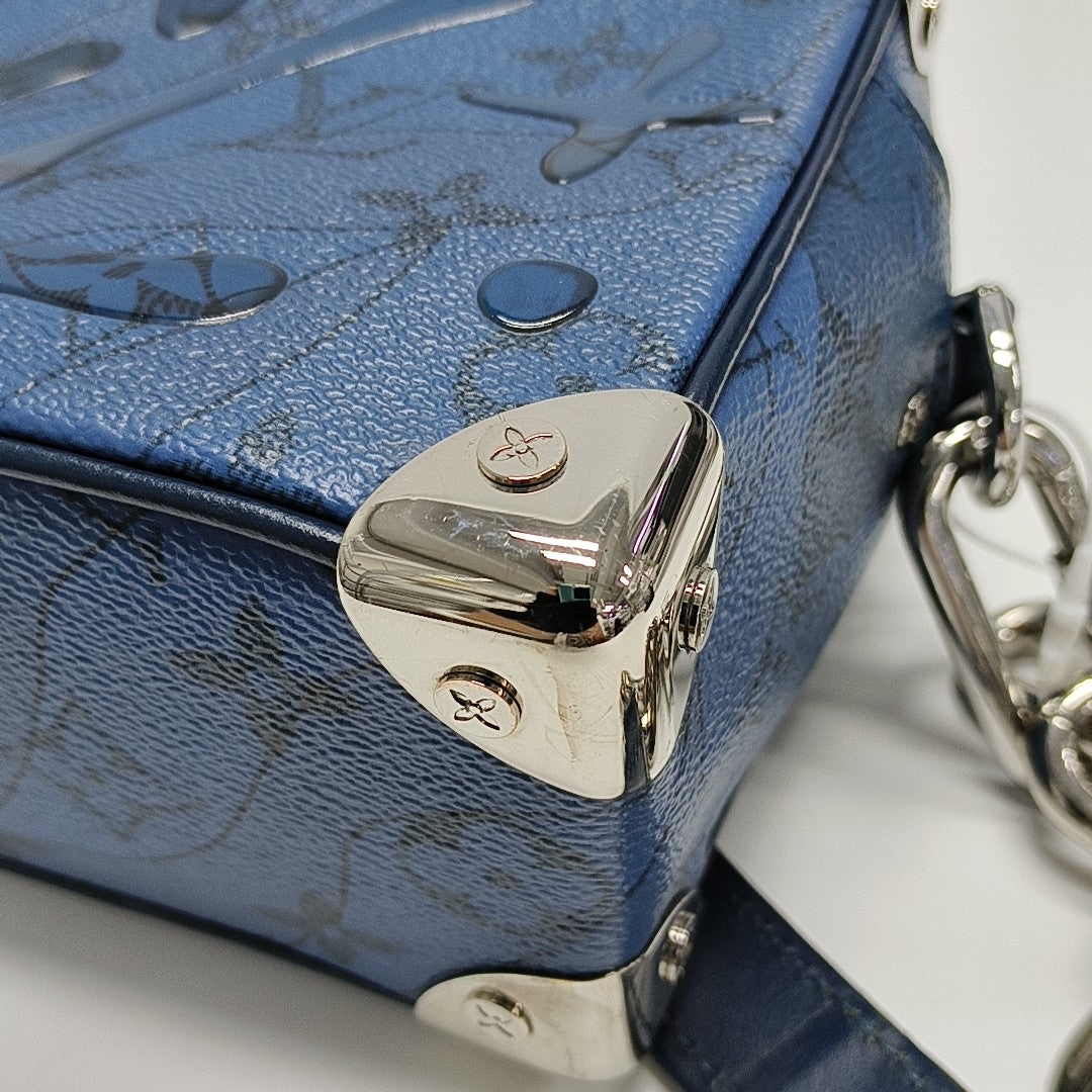 SOFT TRUNK Mini Monogram Coated Canvas Blue