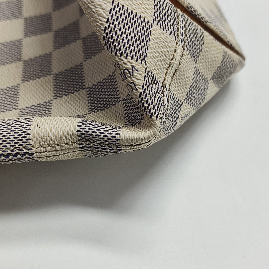SALEYA PM Damier Azur Coated Canvas White
